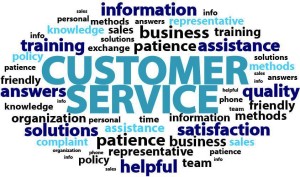 collage of words that describe retail customer service